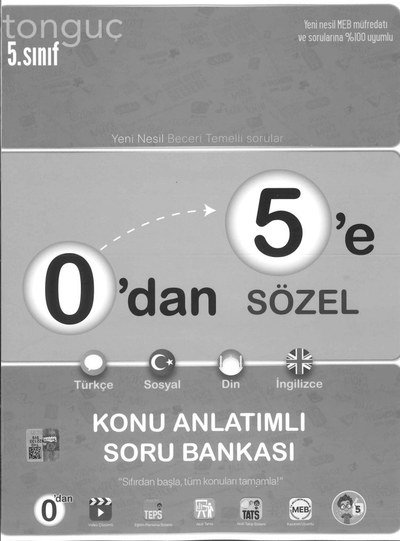 0'DAN 5'E SÖZEL KONU ANLATIMLI SORU BANKASI Zeta Fotokopi