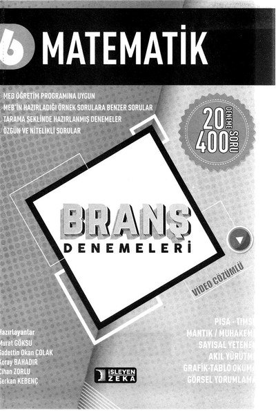 MATEMATİK BRANŞ DENEMELERİ Zeta Fotokopi