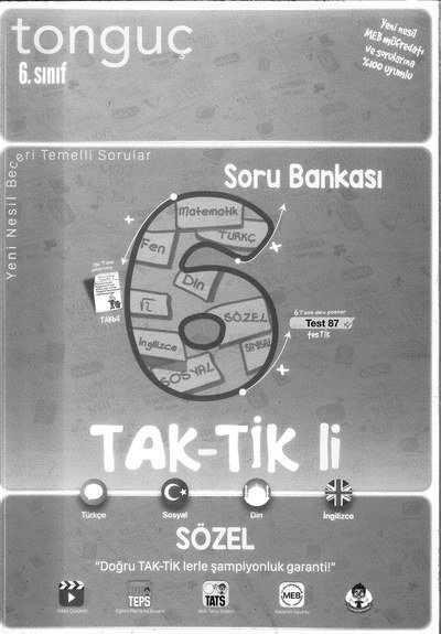 TAK-TİK'Lİ SÖZEL SORU BANKASI Zeta Fotokopi
