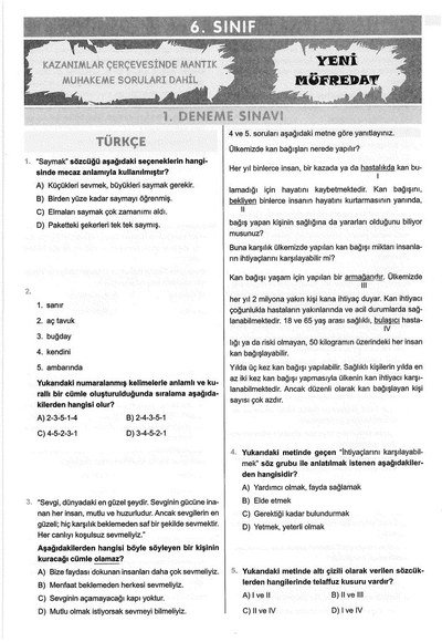 6 ADET DENEME ÇÖZÜMLÜ Zeta Fotokopi