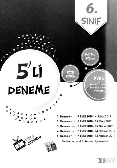 5'Lİ DENEME PYBS Zeta Fotokopi