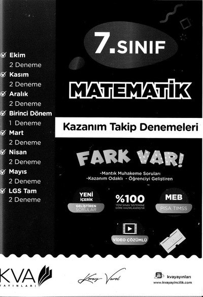 MATEMATİK KAZANIM TAKİP DENEMELERİ Zeta Fotokopi