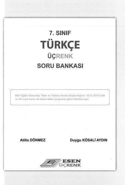 TÜRKÇE ÜÇRENK SORU BANKASI Zeta Fotokopi