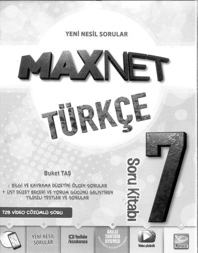 MAXNET TÜRKÇE SORU KİTABI Zeta Fotokopi