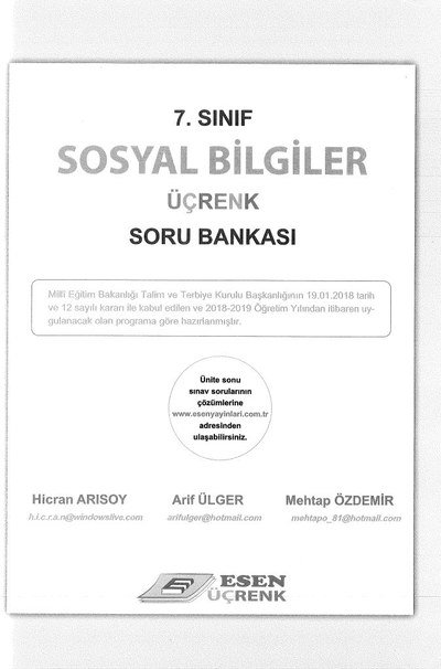 SOSYAL BİLGİLER ÜÇRENK SORU BANKASI Zeta Fotokopi