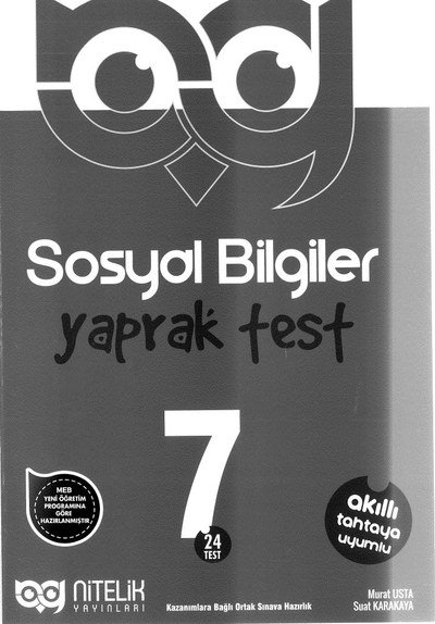 SOSYAL BİLGİLER YAPRAK TEST 24 TEST