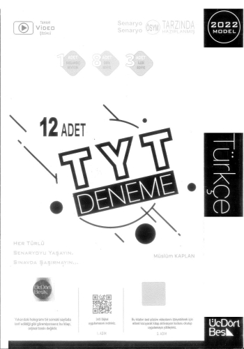 12 ADET TÜRKÇE TYT DENEME Zeta Fotokopi