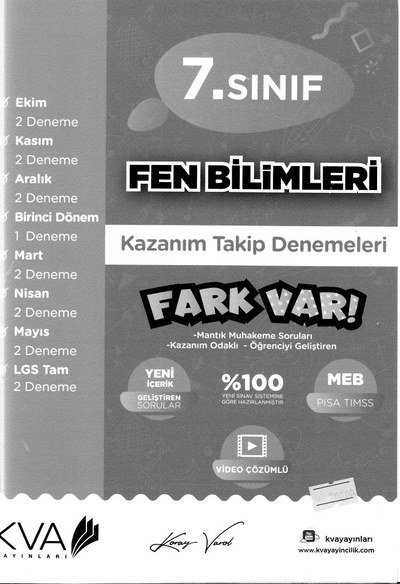FEN BİLİMLERİ KAZANIM TAKİP DENEMELERİ FARK VAR Zeta Fotokopi