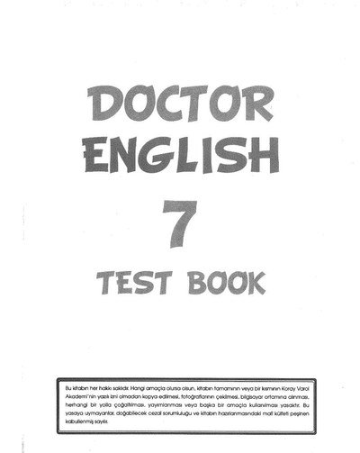 DOCTOR ENGLISH TEST BOOK Zeta Fotokopi
