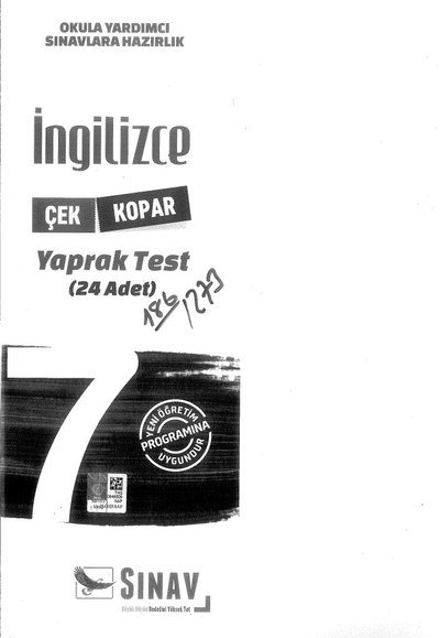 İNGİLİZCE YAPRAK TEST 24 ADET Zeta Fotokopi