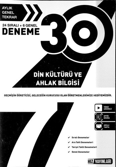 30 DENEME DİN KÜLTÜRÜ VE AHLAK BİLGİSİ Zeta Fotokopi