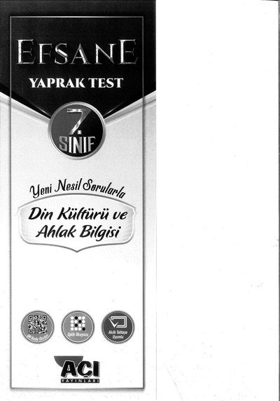 EFSANE YAPRAK TEST DİN KÜLTÜRÜ VE AHLAK BİLGİSİ Zeta Fotokopi