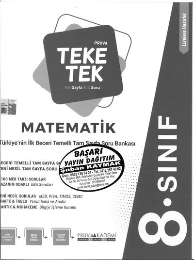 TEKE TEK PRUVA MATEMAİK Zeta Fotokopi