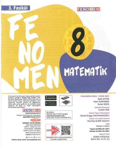 FENOMEN MATEMATİK SORU BANKASI 3. FASİKÜL Zeta Fotokopi