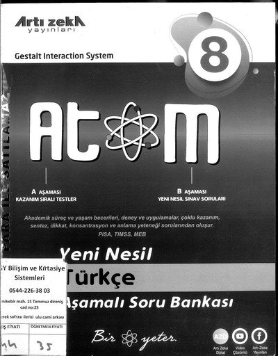ATOM YENİ NESİL TÜRKÇE AŞAMALI SORU BANKASI Zeta Fotokopi