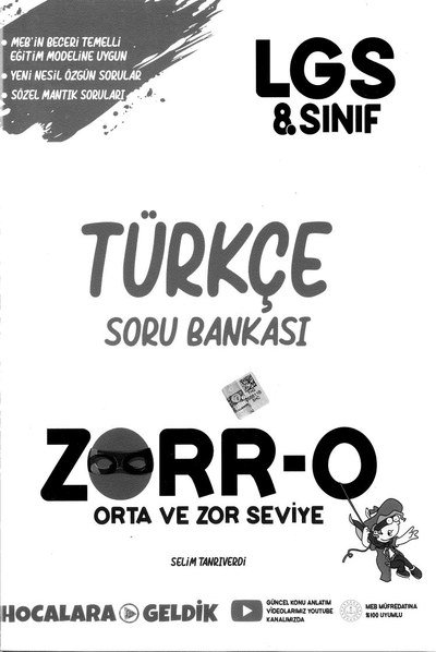 TÜRKÇE SORU BANKASI ZORR-O Zeta Fotokopi