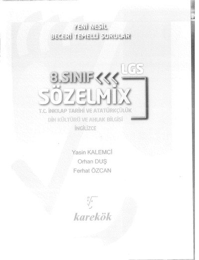 YENİ NESİL BECERİ TEMELLİ SORULAR LGS SÖZELMİX Zeta Fotokopi