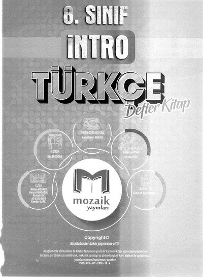 İNTRO TÜRKÇE DEFTER KİTAP Zeta Fotokopi