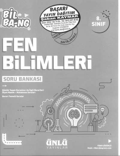 FEN BİLİMLERİ SORU BANKASI BİL BA-NG Zeta Fotokopi