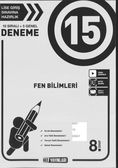 15 DENEME FEN BİLİMLERİ Zeta Fotokopi