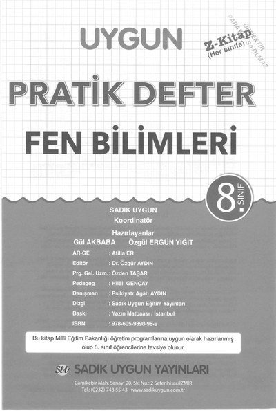 PRATİK DEFTER FEN BİLİMLERİ Zeta Fotokopi