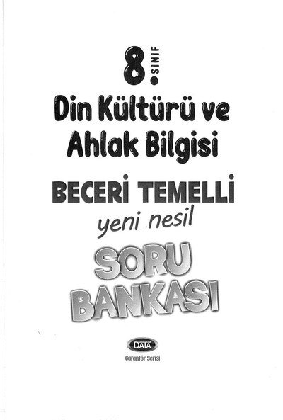 DİN KÜLTÜRÜ VE AHLAK BİLGİSİ BECERİ TEMELLİ SORU BANKASI Zeta Fotokopi