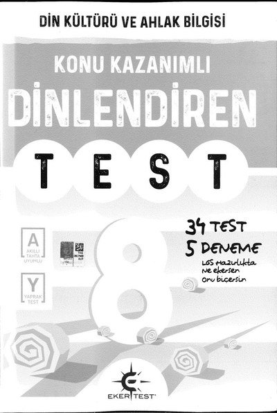 KONU KAZANIMLI DİN KÜLTÜRÜ VE AHLAK BİLİGİSİ TEST Zeta Fotokopi