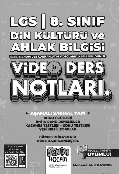 LGS DİN KÜLTÜRÜ VE AHLAK BİLGİSİ VİDEO DERS NOTLARI Zeta Fotokopi