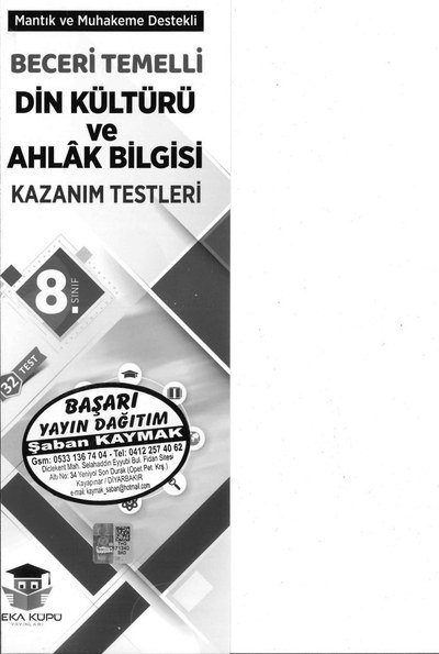 DİN KÜLTÜRÜ VE AHLAK BİLGİSİ KAZANIM TESTLERİ Zeta Fotokopi
