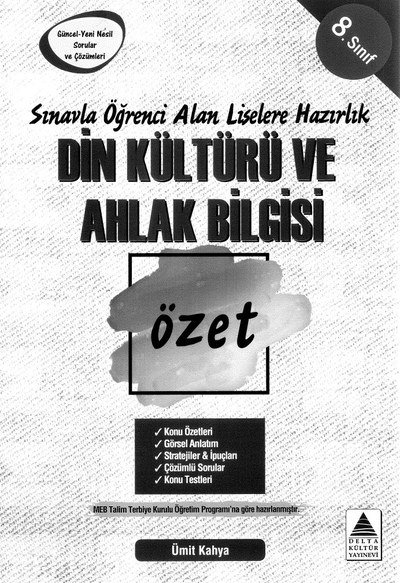 DİN KÜLTÜRÜ VE AHLAK BİLGİSİ ÖZET
