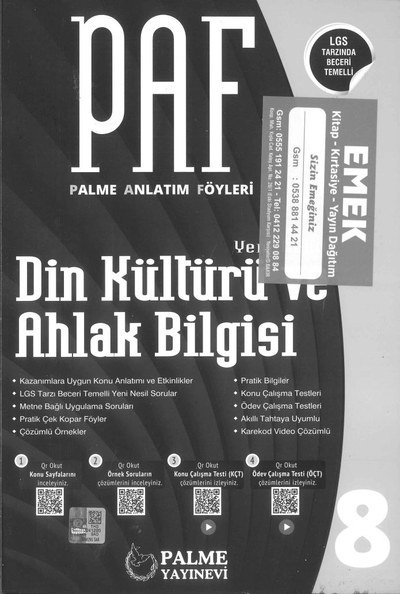 PAF DİN KÜLTÜRÜ VE AHLAK BİLGİSİ Zeta Fotokopi