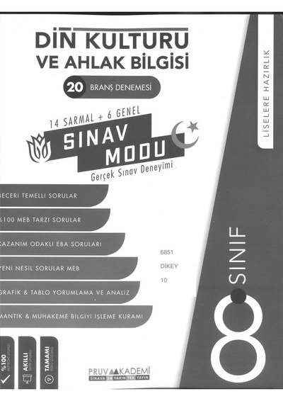 20 BRANŞ DENEMESİ DİN KÜLTÜRÜ VE AHLAK BİLGİSİ Zeta Fotokopi