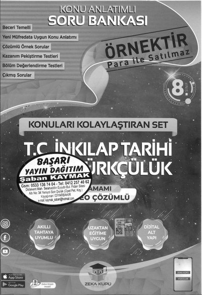 KONU ANLATIMLI SORU BANKASI T.C. İNKILAP TARİHİ VE ATATÜRKÇÜLÜK Zeta Fotokopi