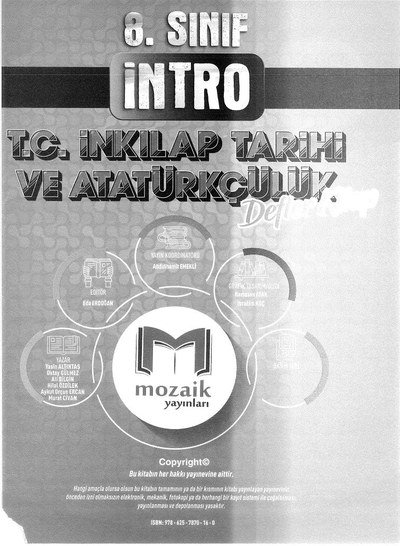İNTRO T.C. İNKILAP TARİHİ VE ATATÜRKÇÜLÜK DEFTER KİTAP Zeta Fotokopi