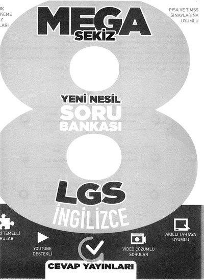 MEGA SEKİZ YENİ NESİL SORU BANKASI LGS İNGİLİZCE
