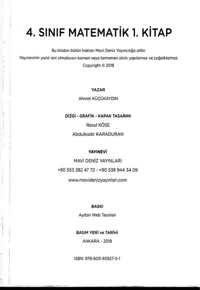 MATEMATİK 1. KİTAP Zeta Fotokopi