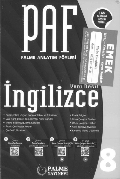 PALME ANLATIM FÖYLERİ İNGİLİZCE YENİ NESİL Zeta Fotokopi