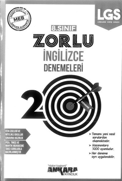 ZORLU İNGİLİZCE DENEMELERİ 20 DENEME Zeta Fotokopi