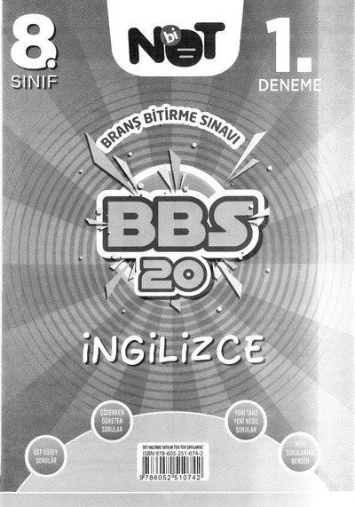 BRANŞ BİTİRME SINAVI BBS 20 İNGİLİZCE Zeta Fotokopi
