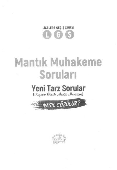LGS MANTIK MUHAKEME SORULARI YENİ TARZ SORULAR Zeta Fotokopi