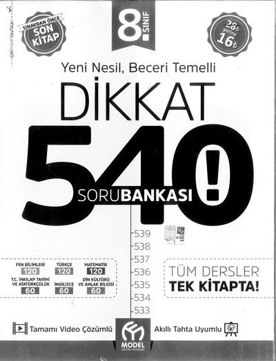 YENİ NESİL BECERİ TEMELLİ DİKKAT 540 SORU BANKASI Zeta Fotokopi