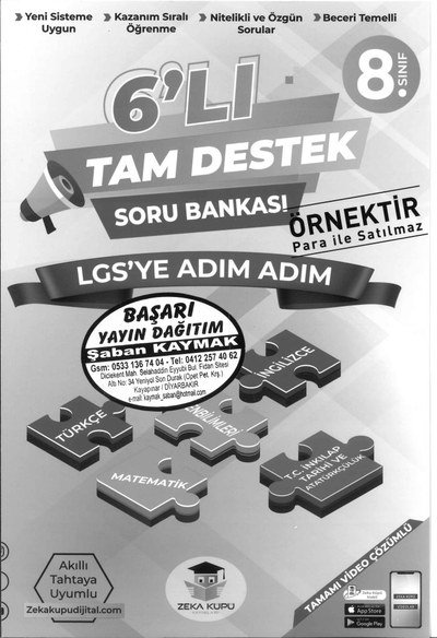 6'LI TAM DESTEK SORU BANKASI LGS'YE ADIM ADIM Zeta Fotokopi