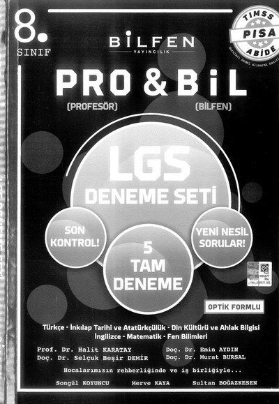 PRO & BİL LGS DENEME SETİ 5 TAM DENEME Zeta Fotokopi