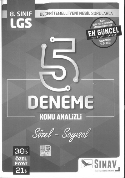 LGS 5 DENEME KONU ANALİZİ SÖZEL SAYISAL Zeta Fotokopi