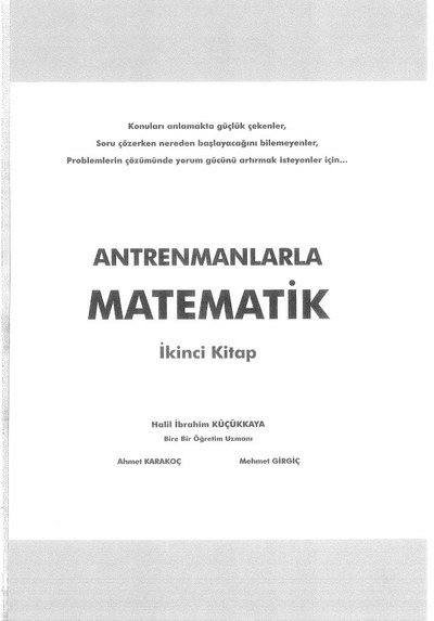 ANTRENMANLARLA MATEMATİK İKİNCİ KİTAP Zeta Fotokopi