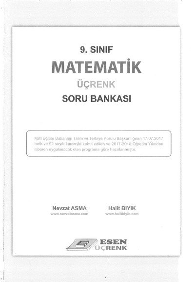MATEMATİK ÜÇRENK SORU BANKASI Zeta Fotokopi