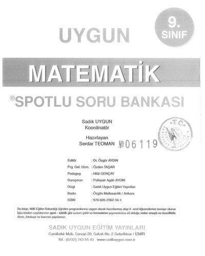 MATEMATİK SPOTLU SORU BANKASI Zeta Fotokopi