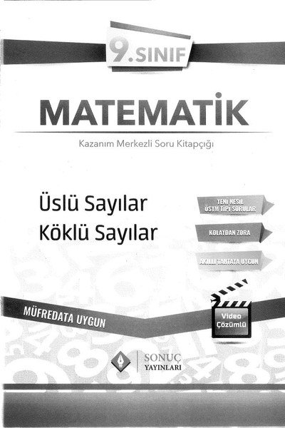 MATEMATİK KAZANIM MERKEZLİ SORU KİTAPÇIĞI ÜSLÜ SAYILAR KÖKLÜ SAYILAR