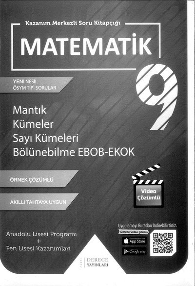 MATEMATİ K SORU KİTAPÇIĞI MANTIK KÜMELER SAYI KÜMELERİ BÖLÜNEBİLME EBOB-EKOK Zeta Fotokopi
