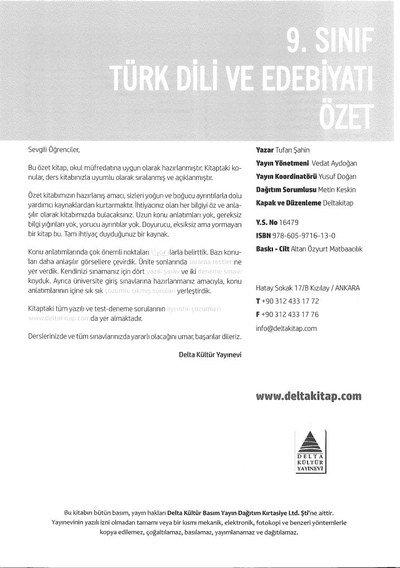 TÜRK DİLİ VE EDEBİYATI ÖZET